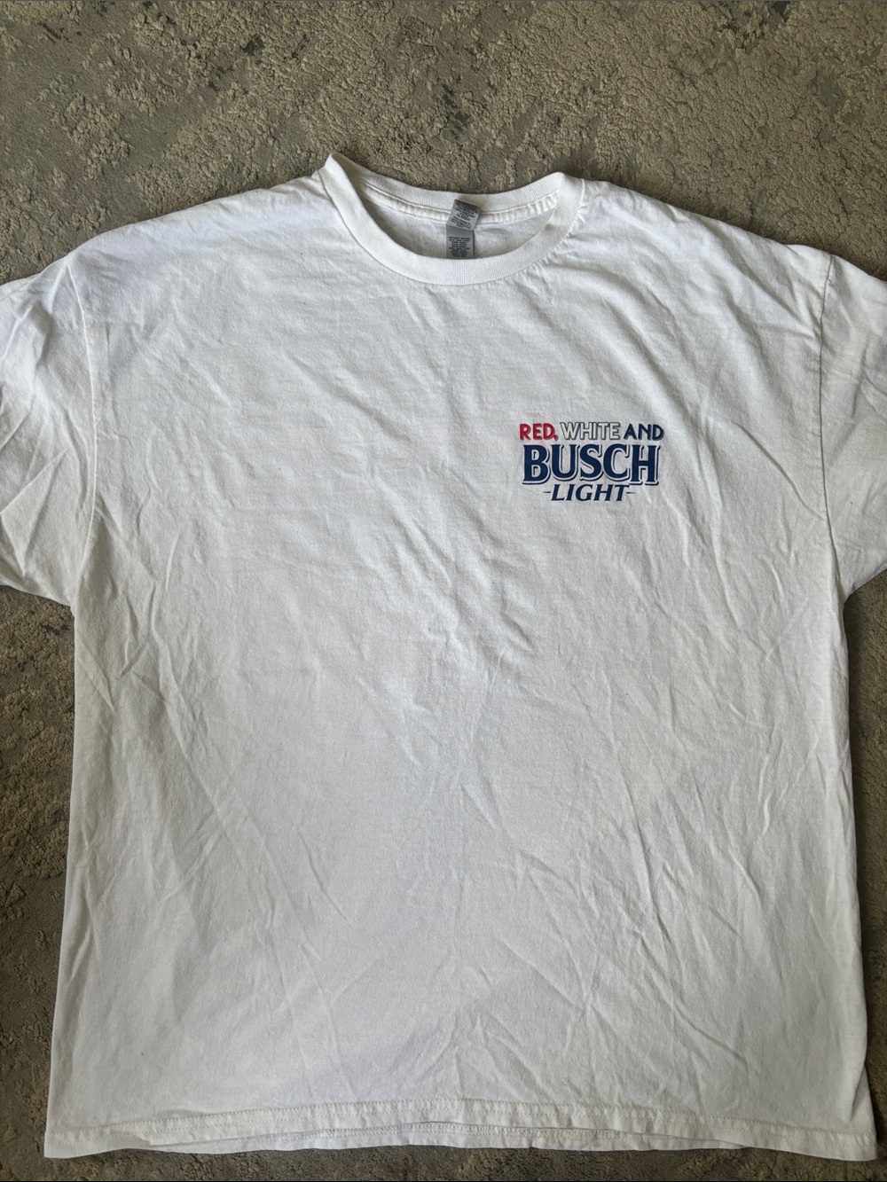 Busch Light 'Red, White and Busch' White Crewneck Tee - Men's